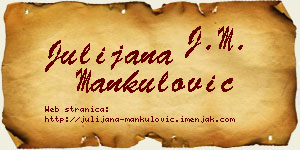 Julijana Mankulović vizit kartica